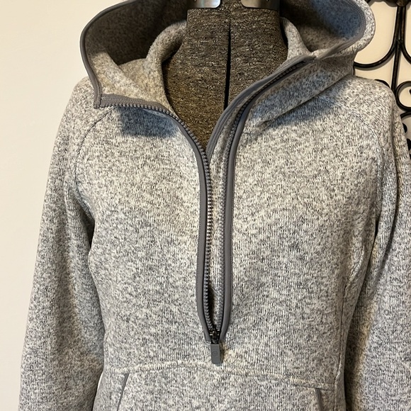Lululemon half-zip scuba hoodie knit pullover, kangaroo pocket, light grey, 8 - Picture 2 of 7